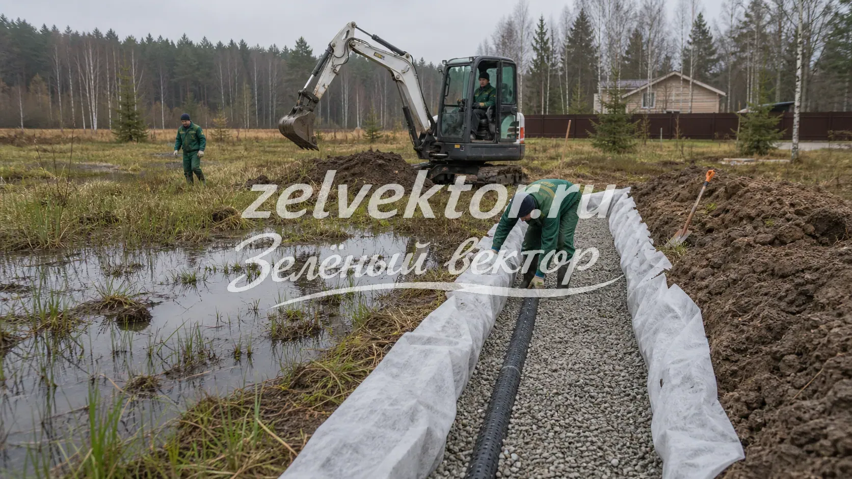 Осушение заболоченного участка: глубина мокрого слоя и канавы и открытый водоотвод на участке